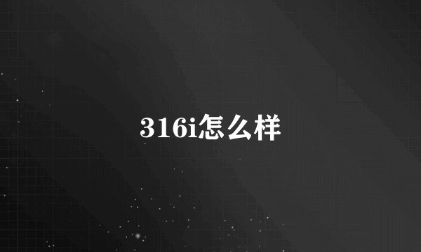 316i怎么样