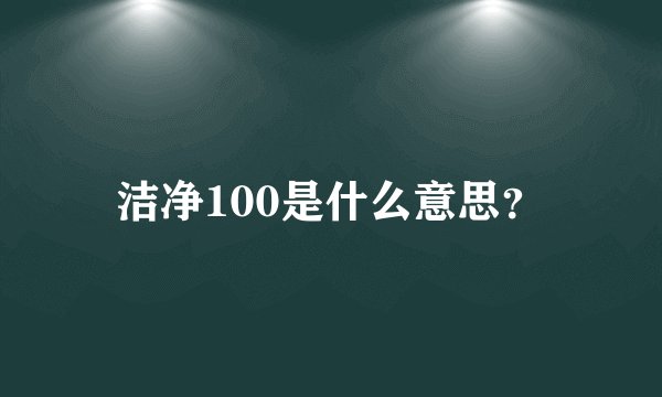 洁净100是什么意思？