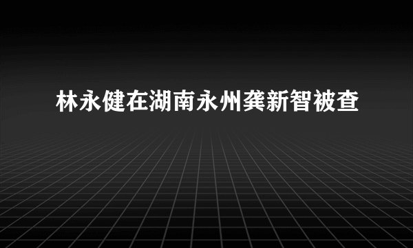 林永健在湖南永州龚新智被查