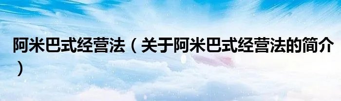阿米巴式经营法（关于阿米巴式经营法的简介）