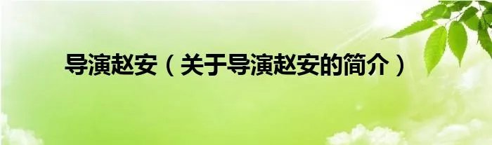 导演赵安（关于导演赵安的简介）