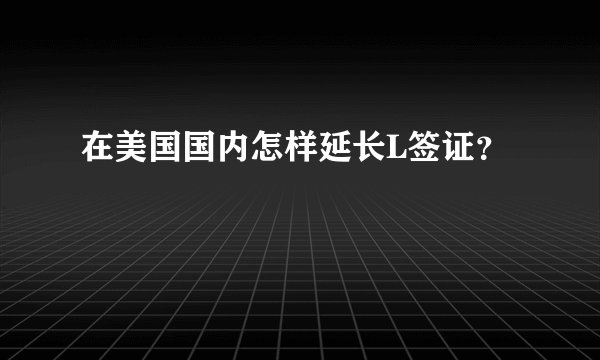 在美国国内怎样延长L签证？