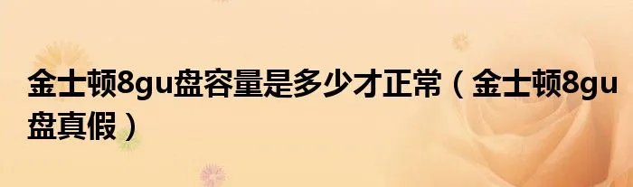金士顿8gu盘容量是多少才正常（金士顿8gu盘真假）