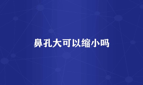 鼻孔大可以缩小吗
