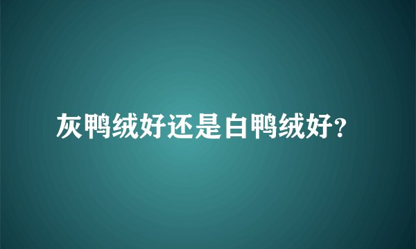 灰鸭绒好还是白鸭绒好？