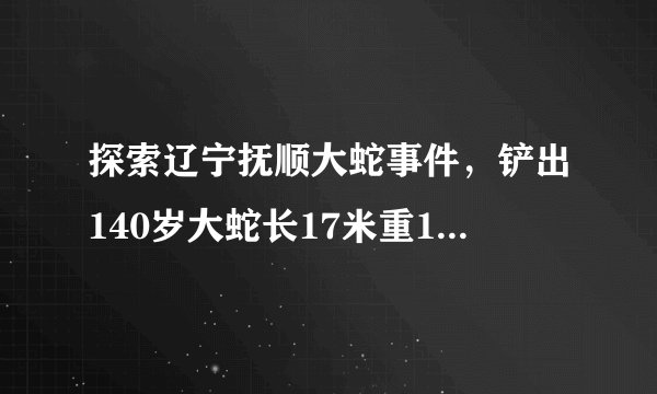 探索辽宁抚顺大蛇事件,铲出140岁大蛇长17米重103公斤