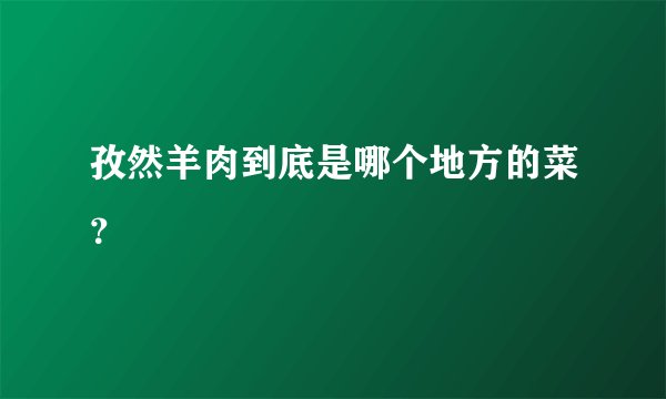 孜然羊肉到底是哪个地方的菜？