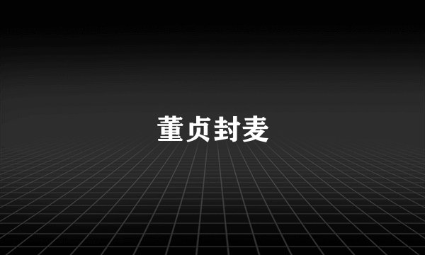 董贞封麦