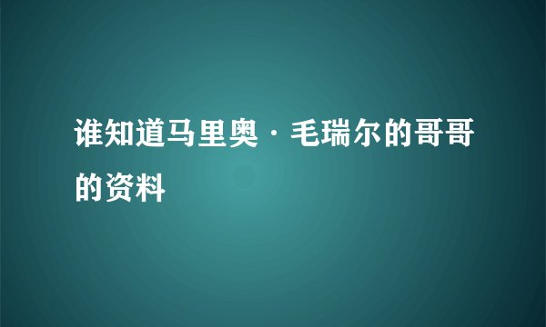 谁知道马里奥·毛瑞尔的哥哥的资料