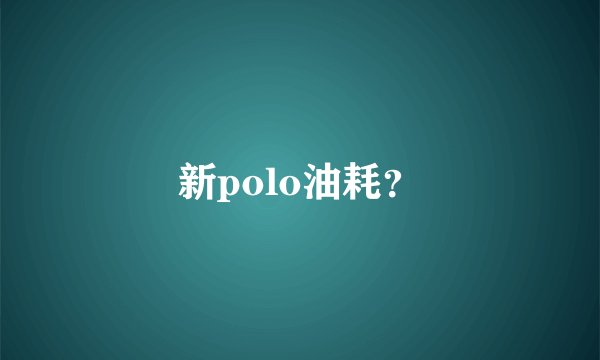 新polo油耗?