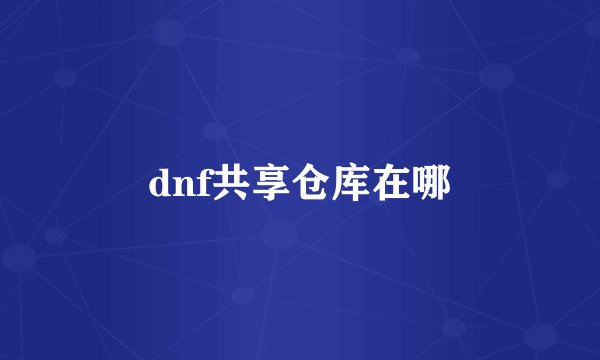 dnf共享仓库在哪