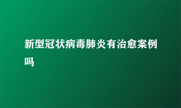 新型冠状病毒肺炎有治愈案例吗