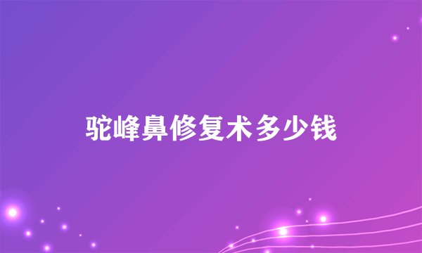 驼峰鼻修复术多少钱