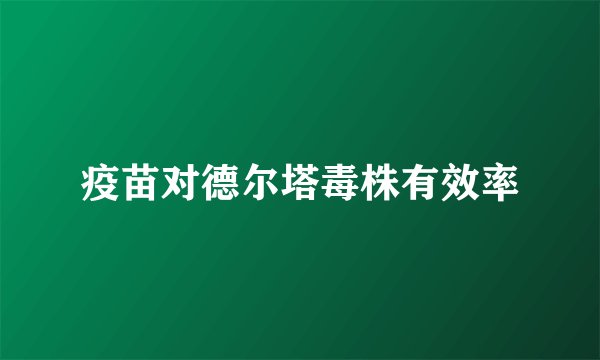 疫苗对德尔塔毒株有效率