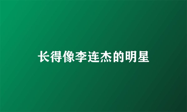 长得像李连杰的明星