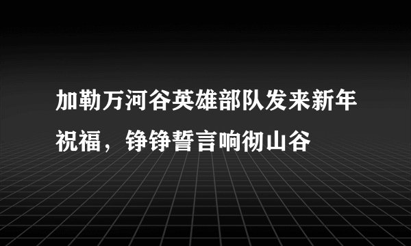 加勒万河谷英雄部队发来新年祝福,铮铮誓言响彻山谷