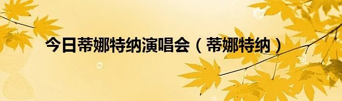 今日蒂娜特纳演唱会（蒂娜特纳）