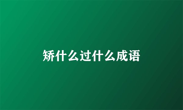 矫什么过什么成语