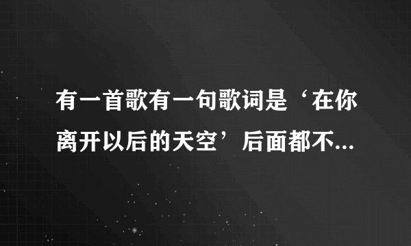 有一首歌有一句歌词是‘在你离开以后的天空’后面都不记得了，那是什么歌