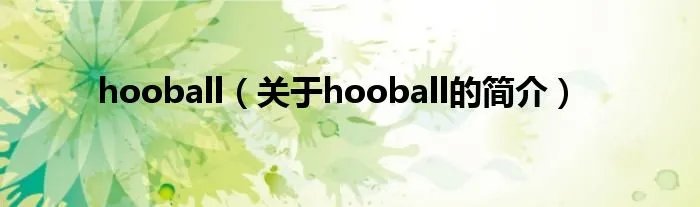 hooball（关于hooball的简介）