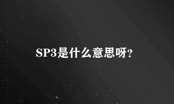 SP3是什么意思呀？