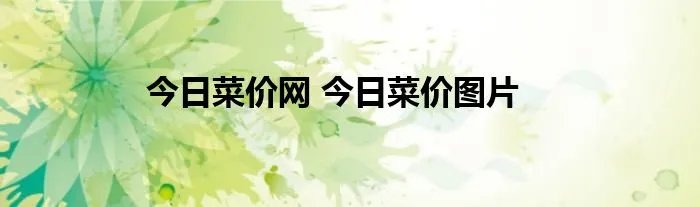 今日菜价网 今日菜价图片