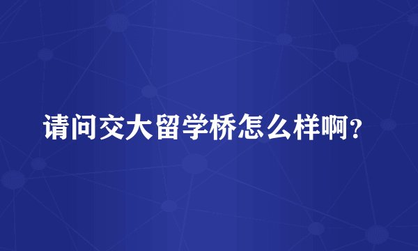 请问交大留学桥怎么样啊？