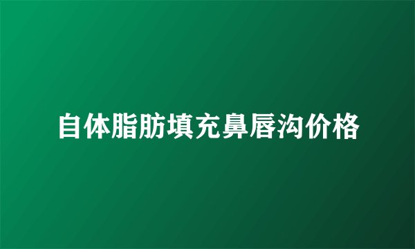 自体脂肪填充鼻唇沟价格