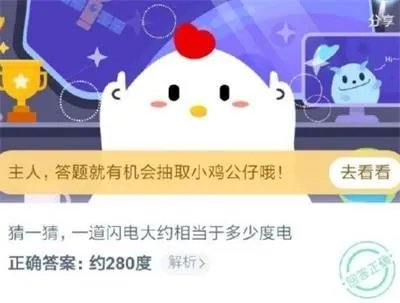 猜一猜，一道闪电大约相当于多少度电