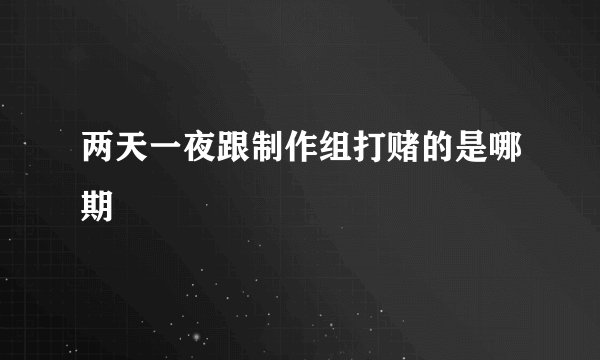 两天一夜跟制作组打赌的是哪期