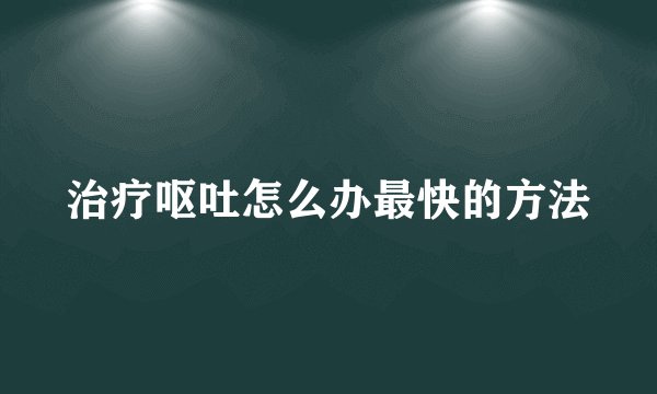 治疗呕吐怎么办最快的方法