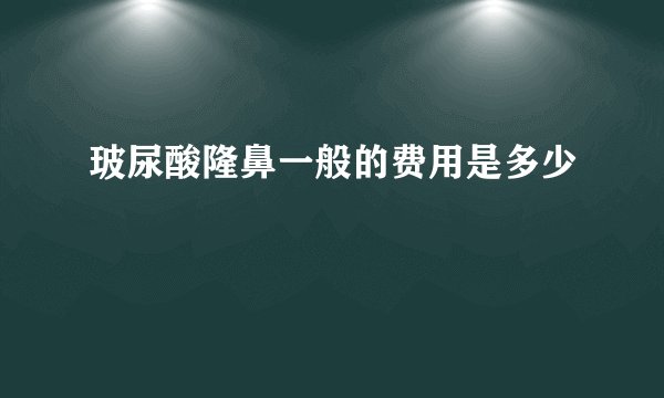 玻尿酸隆鼻一般的费用是多少
