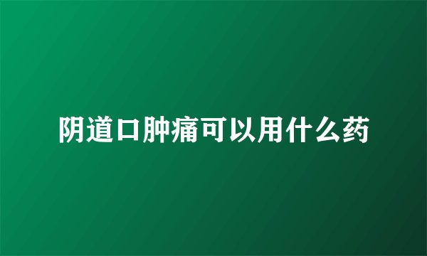 阴道口肿痛可以用什么药