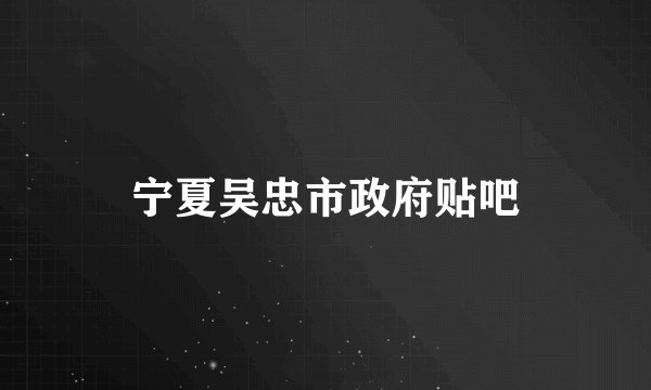 宁夏吴忠市政府贴吧