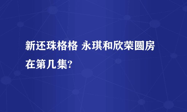 新还珠格格 永琪和欣荣圆房在第几集?