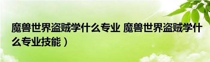 魔兽世界盗贼学什么专业 魔兽世界盗贼学什么专业技能）