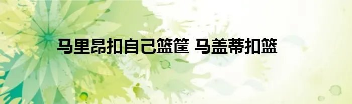 马里昂扣自己篮筐 马盖蒂扣篮