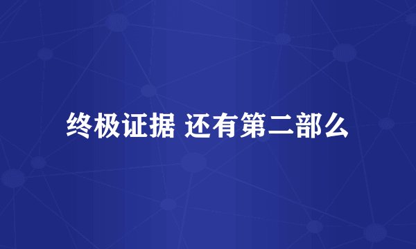 终极证据 还有第二部么