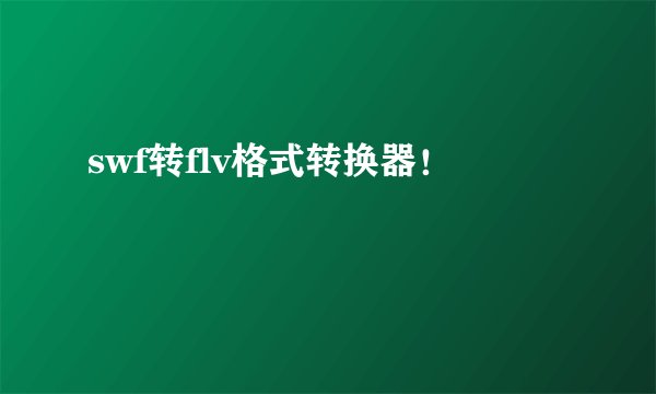 swf转flv格式转换器！