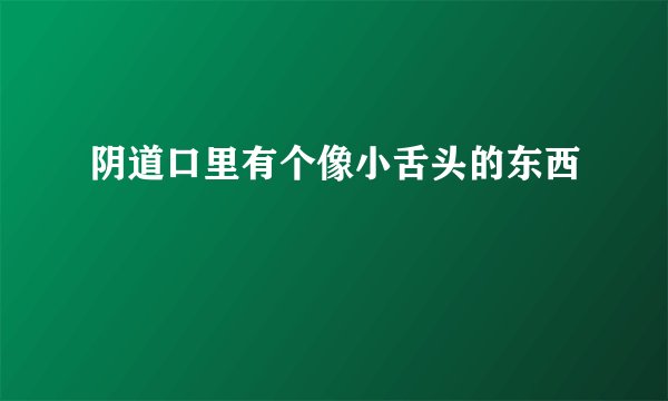 阴道口里有个像小舌头的东西