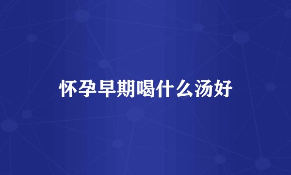 怀孕早期喝什么汤好