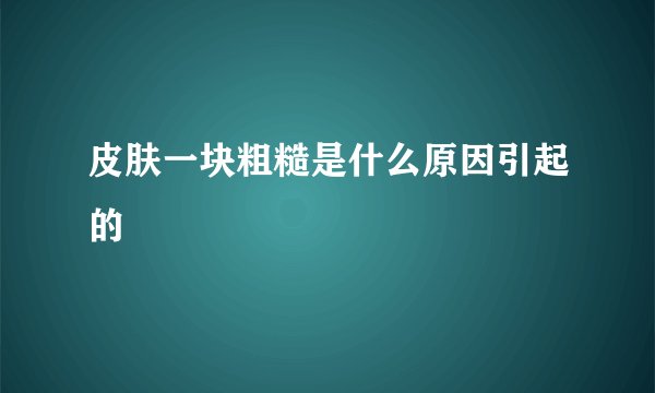皮肤一块粗糙是什么原因引起的