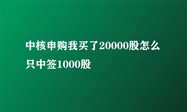 中核申购我买了20000股怎么只中签1000股