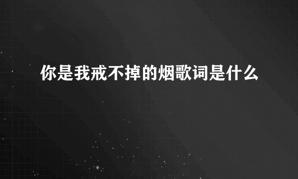 你是我戒不掉的烟歌词是什么