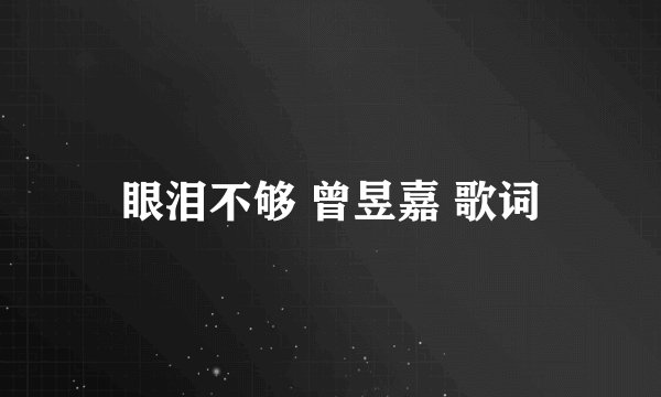 眼泪不够 曾昱嘉 歌词