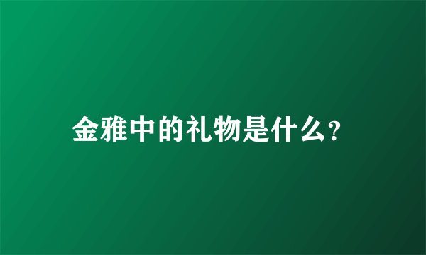 金雅中的礼物是什么？