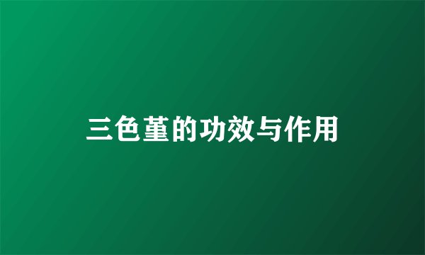 三色堇的功效与作用