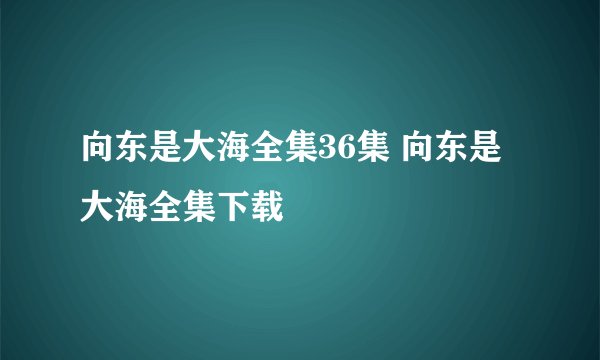 向东是大海全集36集 向东是大海全集下载