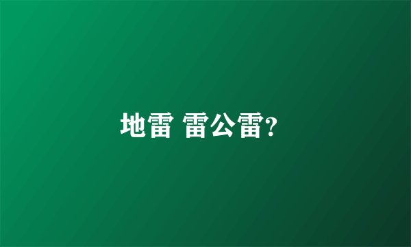 地雷 雷公雷？