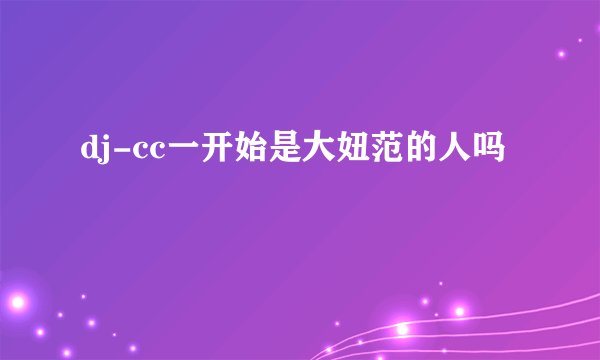 dj-cc一开始是大妞范的人吗